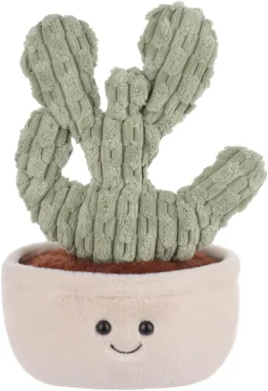 Apricot Lamb Potted Cactus Plant Plush Stuffed Animals for Kids, Soft Cute Plush Toys for Baby Girl and Boy, Fluffy Potted Cactus Plant Green