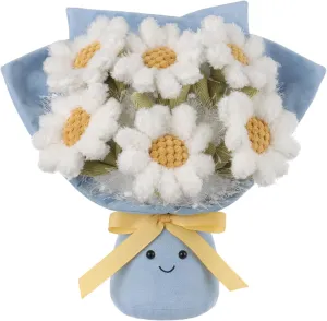 Apricot Lamb Romantic Daisy Bouquet Plush Stuffed Animals for Kids, Soft Cute Plush Toys for Baby Girl and Boy, Fluffy Romantic Daisy Bouquet White 11.5 Inches