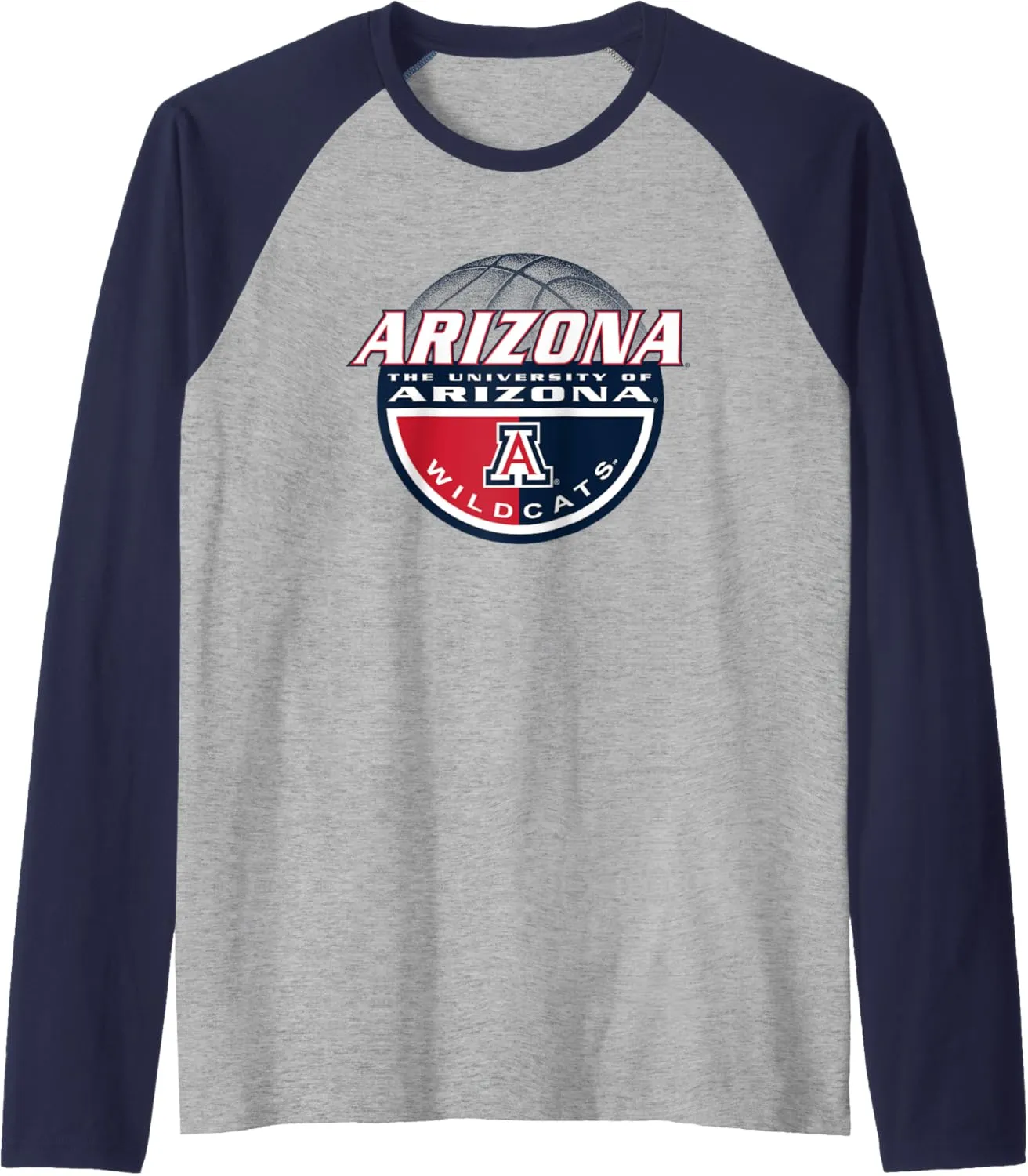 Arizona Wildcats Basketball Dunk Officially Licensed Raglan Baseball Tee