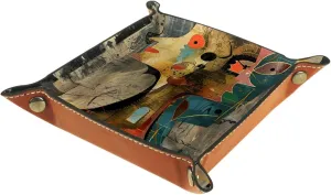 Art Colorful Stacking Jewelry Organizer Trays, Desk Drawer Earring Tray with Key Tray, Small and Decorative Jewelry Storage