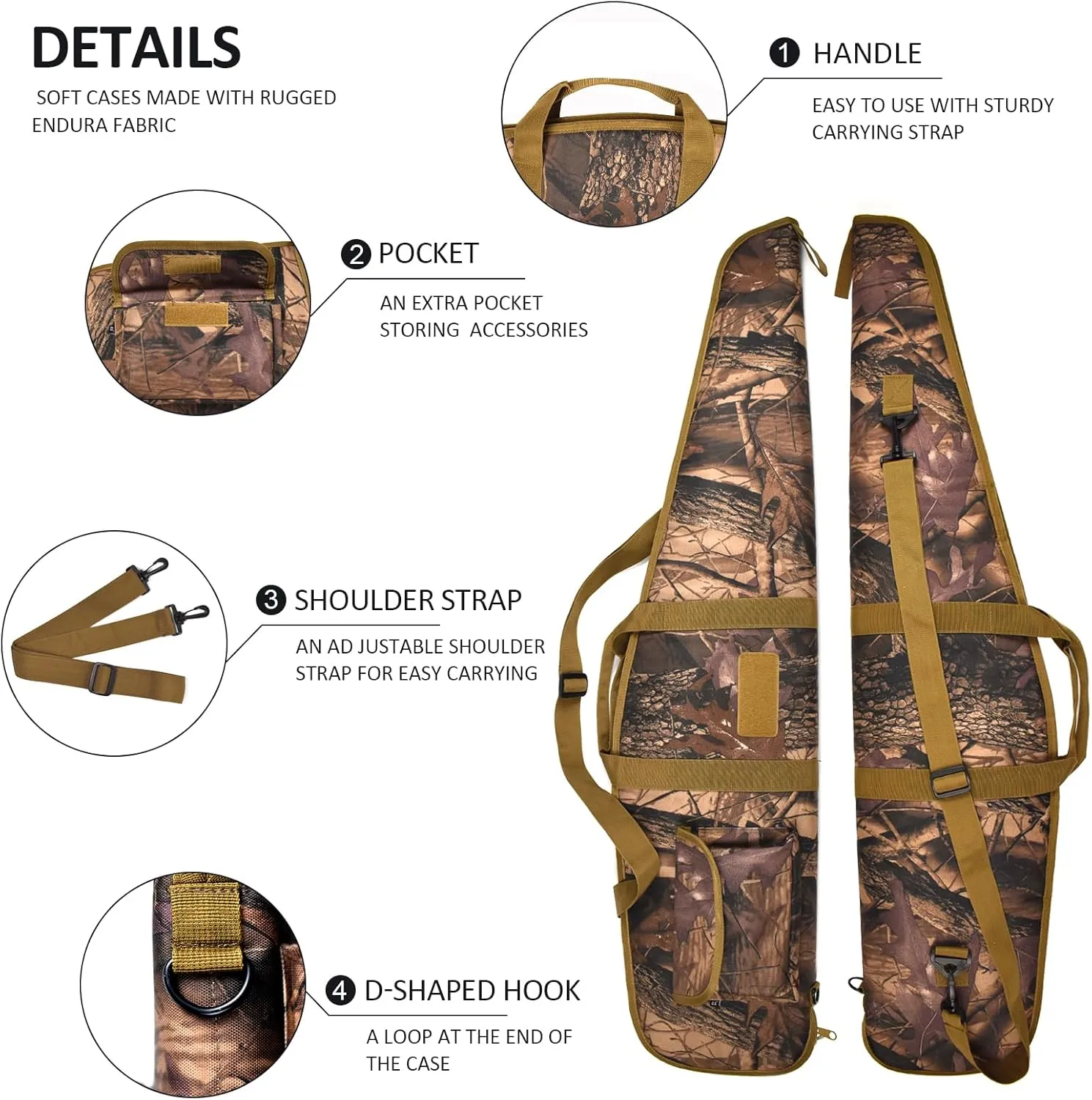 AUMTISC Soft Rifle Gun Case, 41/45/49 Inch Shotgun Carrying Bag for Scoped Rifles with Adjustable Shoulder Sling