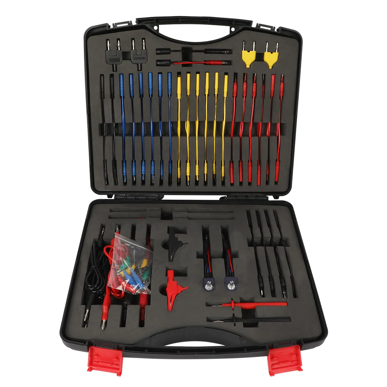 Automotive Circuit Test Leads Kit, 104 Pieces Multimeter Multi Function Electric Probe Test Kit with Black Carrying Case Test Lead Set Wire Connectors Adapter Cables