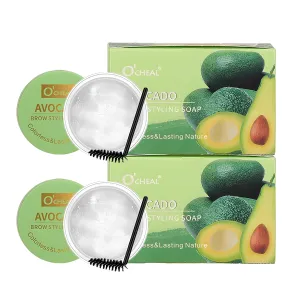 Avocado Brow Styling Soap, Clear Eyebrow Styling Gel for a Natural Looking Polished Finish with a Strong Hold, Waterproof Quick Drying Eyebrow Makeup (2PCS)