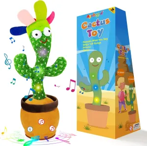 Ayeboovi Dancing Talking Cactus Toy for Toddlers, Adjustable Volume 120 Songs Singing Cactus Repeating What You Say, Interactive Recording Mimicking Cactus Toy Baby Gifts for Boys and Girls