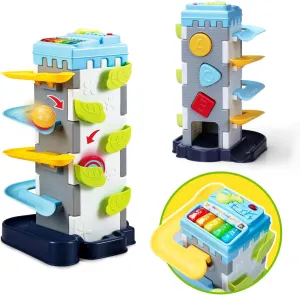 Baby Ball Drop Toys with Music & Lights, Montessori Learning Toy for Toddlers 1-3, 4 in 1 Ball Tower Toys for 1 2 3 5 Year Old Kids Boys & Girls