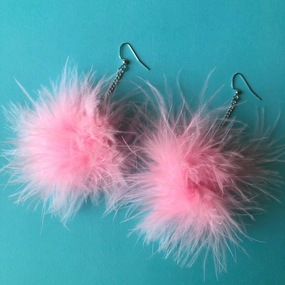 Baby Pink Fluffy Earrings