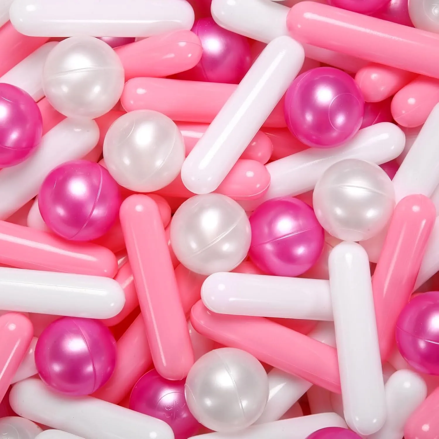 Ball Pit Balls and Strips for Ball Pits, 50 200 500pcs Cute Plastic Star Toy Balls for Kids, Baby Toddler 1-3 Birthday, Bounce House, Play Tent, Baby Pool Water Toys, Party