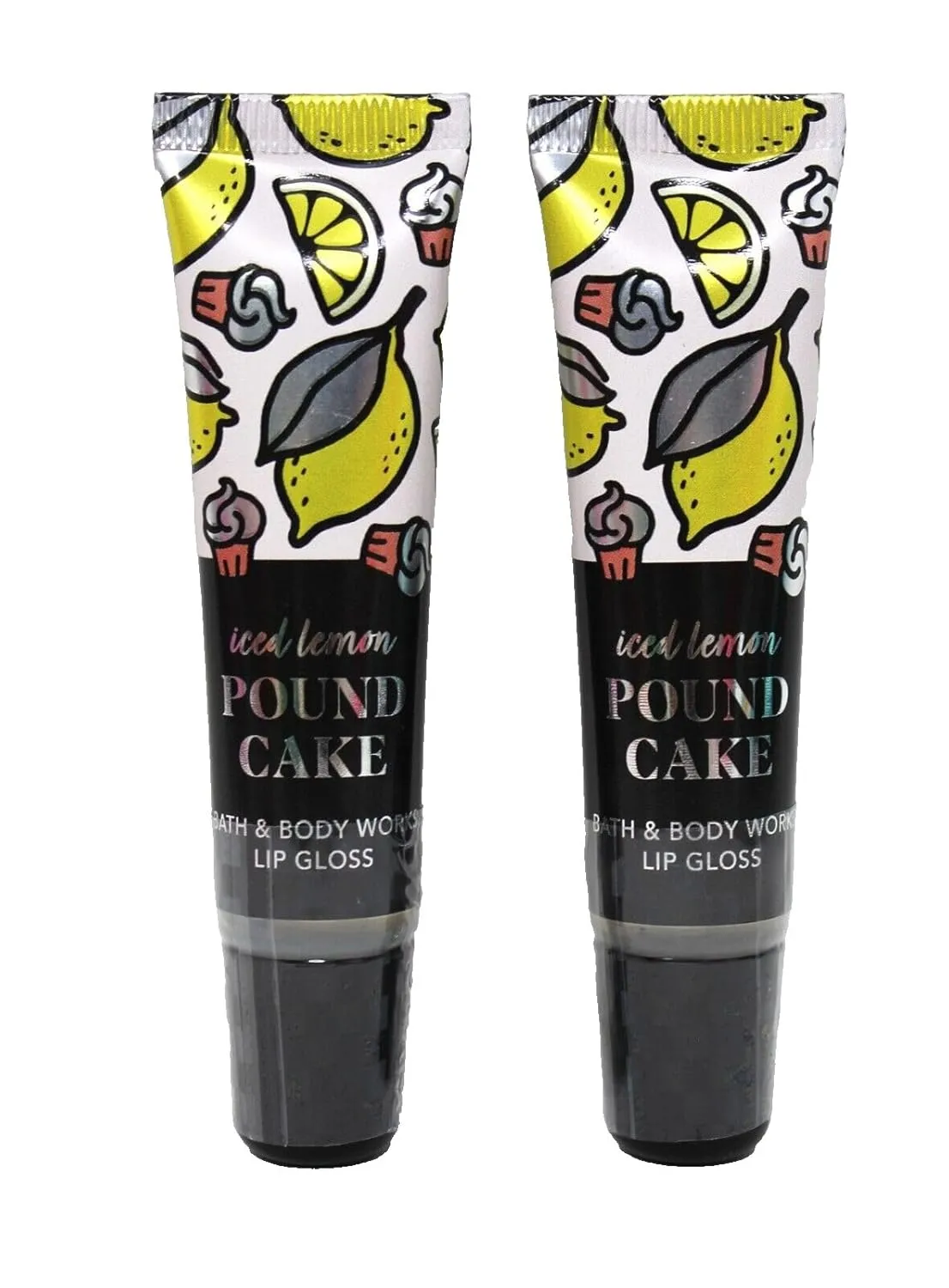 Bath & Body Works Iced Lemon Pound Cake Lip Gloss - Set of 2 Lip Glosses - 0.47 fl oz each