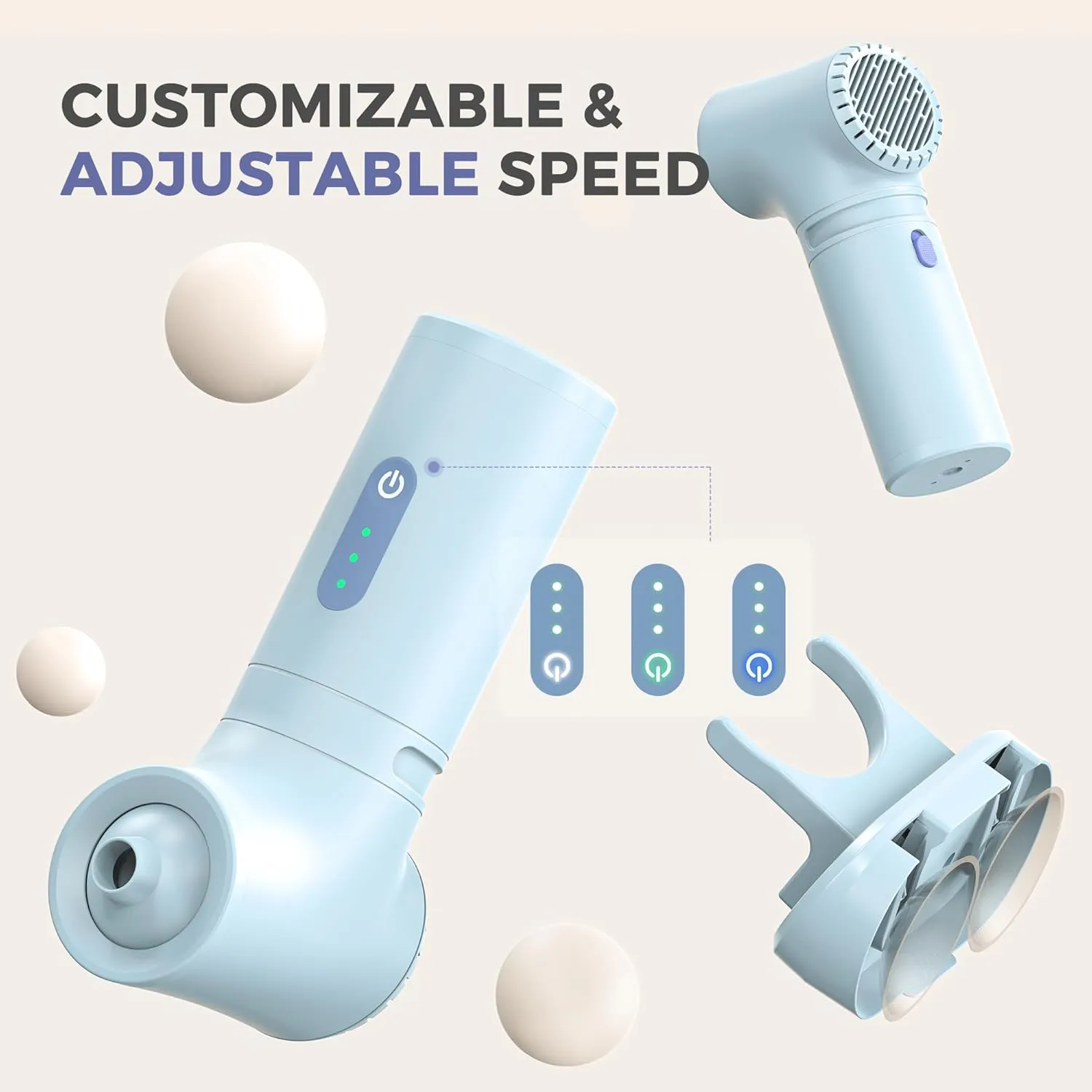 Bath Jet Spa, Cordless Portable Bathtub Accessories with 3-level Adjustable Speed, Bubble Maker/Bath Jet Mode, Bathtub Jets for Home Spa, Relaxing (Blue)