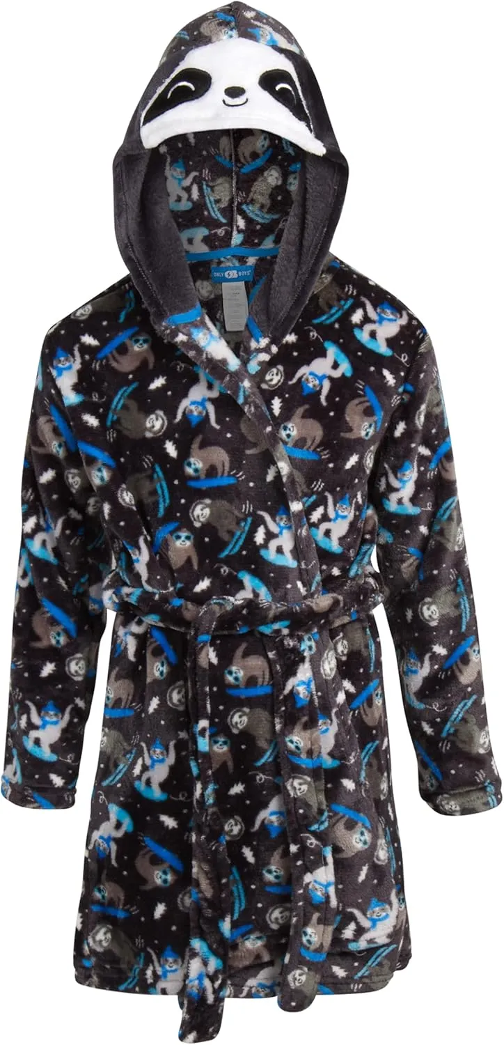 Bathrobe - Plush Fleece Bathrobe: Crocodiles, Sharks, Dinosaurs, Ninjas (6-14)