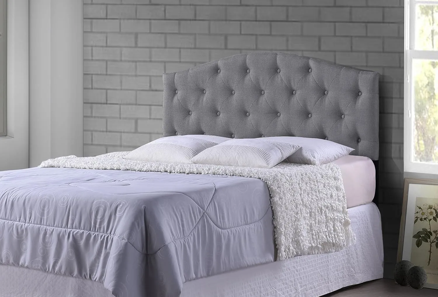Baxton Studio Myra Headboard, Queen, Grey