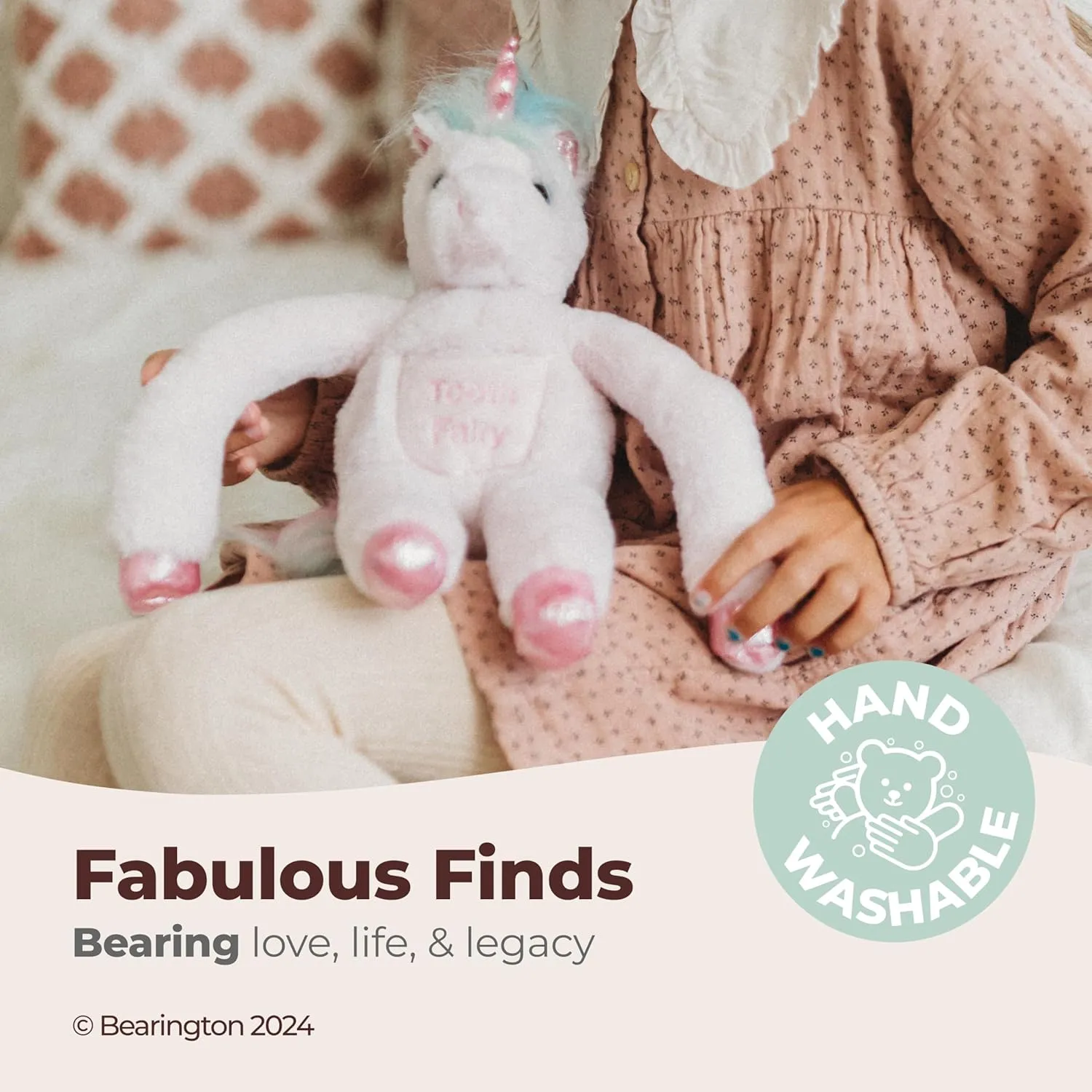 Bearington Lil' Shimmers The Pink Unicorn Plush, 12 Inch Tooth Fairy Stuffed Animal