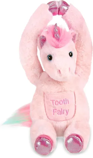 Bearington Lil' Shimmers The Pink Unicorn Plush, 12 Inch Tooth Fairy Stuffed Animal