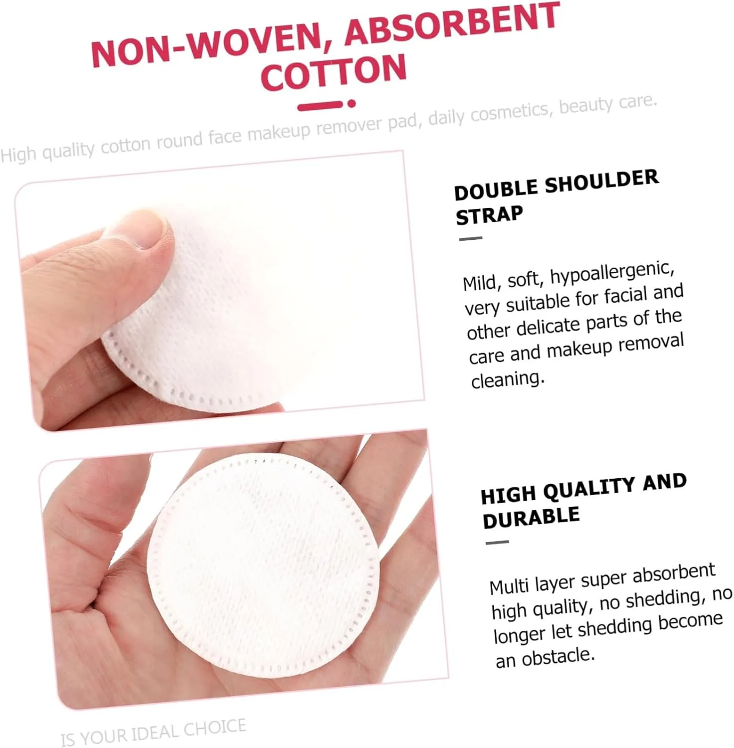 Beaupretty Sets Reusable Makeup Pads Cotton for Deep Pore Cleaning Face Cleaning Women's Gentle Makeup Removal Sensitive Skin Safe Pcs