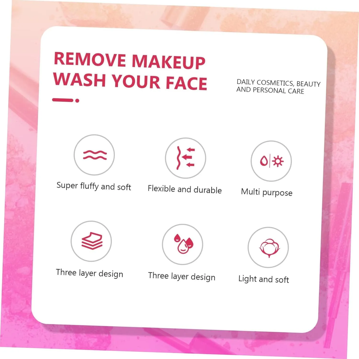 Beaupretty Sets Reusable Makeup Pads Cotton for Deep Pore Cleaning Face Cleaning Women's Gentle Makeup Removal Sensitive Skin Safe Pcs