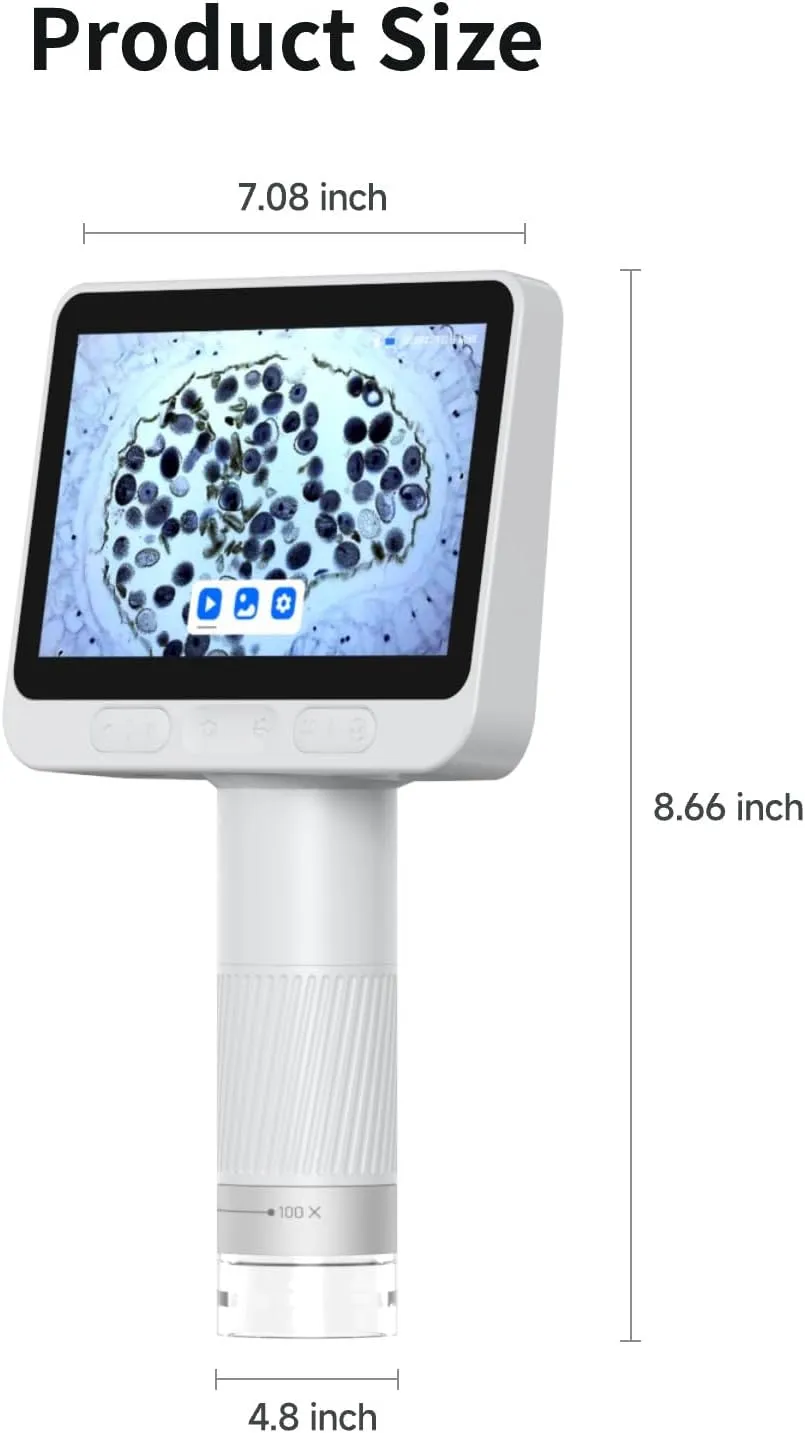 BEAVERLAB Microscope, Digital Microscopewith 4.3" IPS Screen, Coin Microscope with 8 Adjustable LED Lights, 1080P Coin Magnifier Compatible with iPhone Android Computer