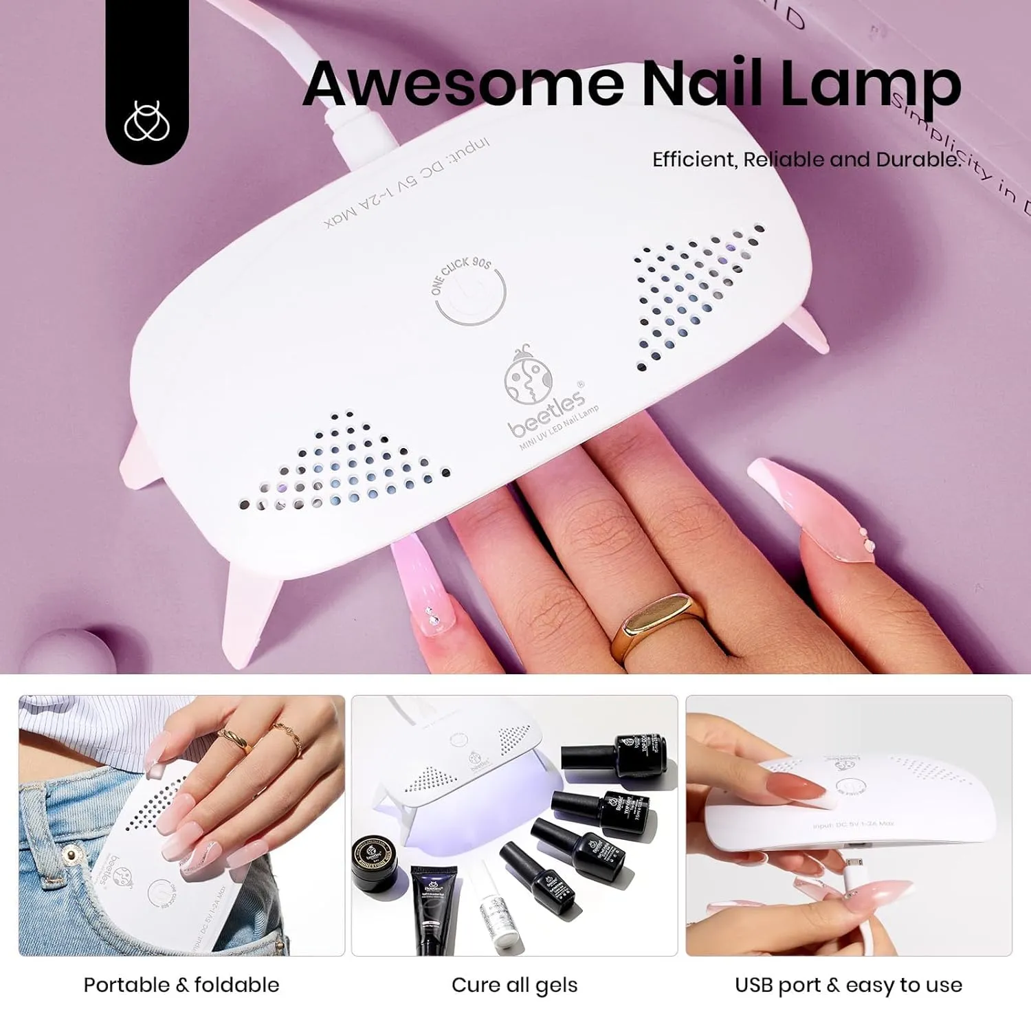 Beetles Poly Nail Gel Kit, 6 Colors Soak Off UV Lamp Extension Gel Nail Polish Set with Base Gel Glossy & Matte Top Coat for All In One Kit Builder Nail Gel Fall Winter French Nails Home DIY Manicure