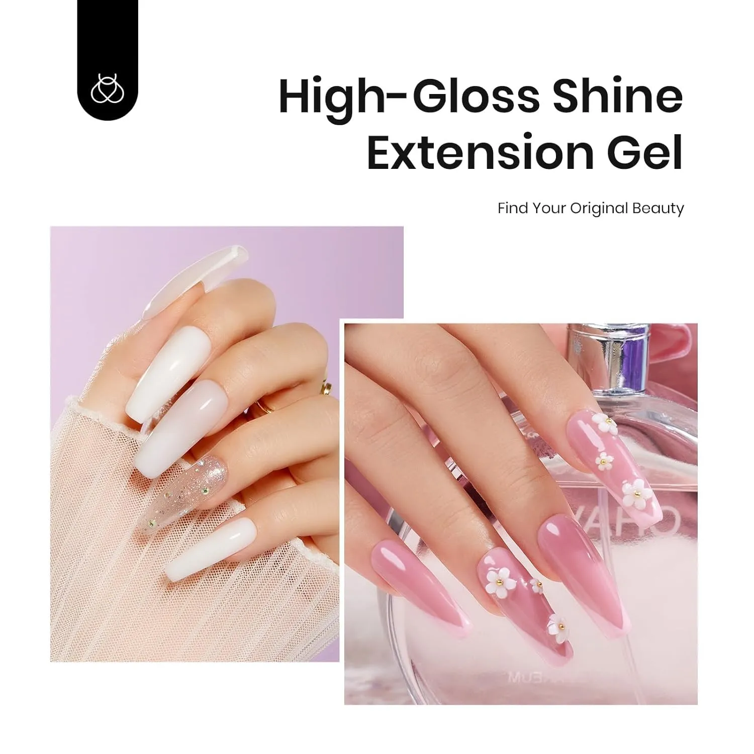 Beetles Poly Nail Gel Kit, 6 Colors Soak Off UV Lamp Extension Gel Nail Polish Set with Base Gel Glossy & Matte Top Coat for All In One Kit Builder Nail Gel Fall Winter French Nails Home DIY Manicure