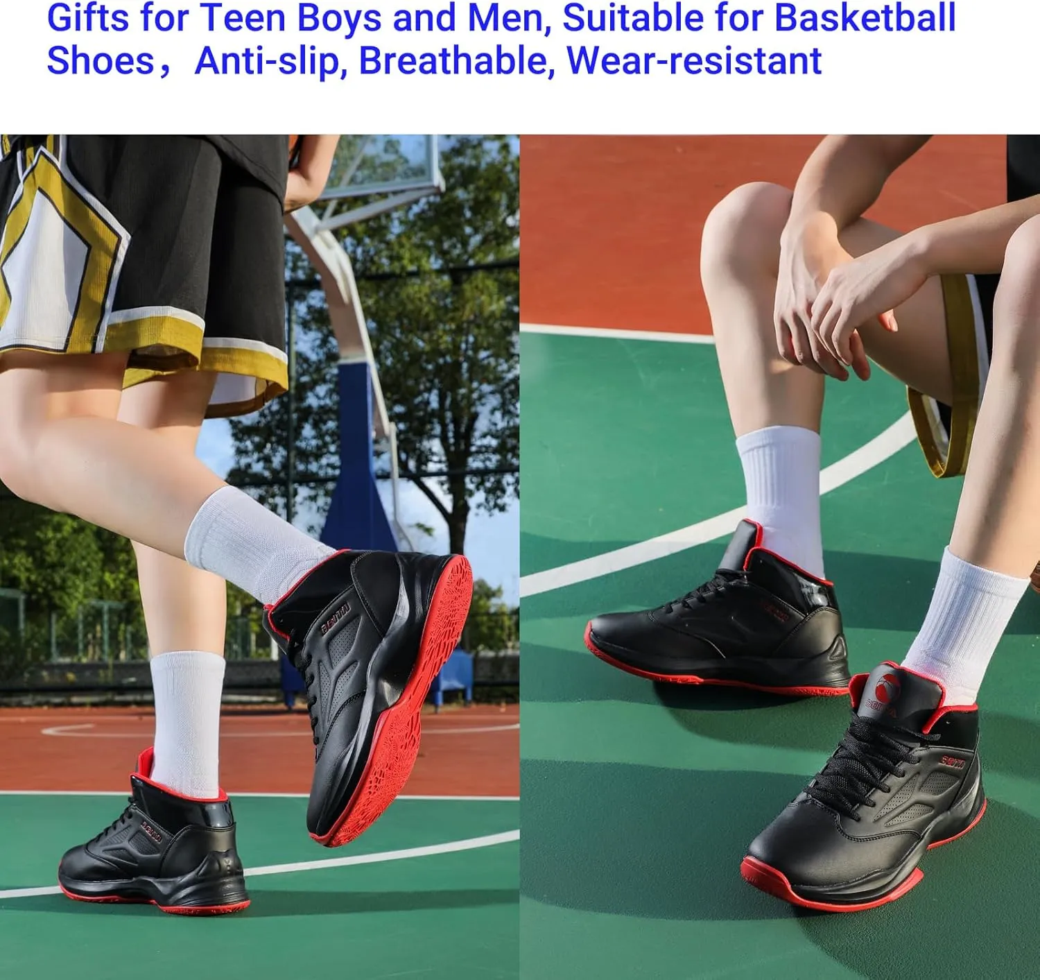 Beita High Upper Basketball Shoes for Men Sneakers Breathable Sports Shoes Anti Slip