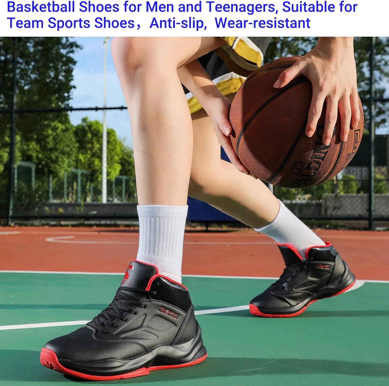 Beita High Upper Basketball Shoes for Men Sneakers Breathable Sports Shoes Anti Slip