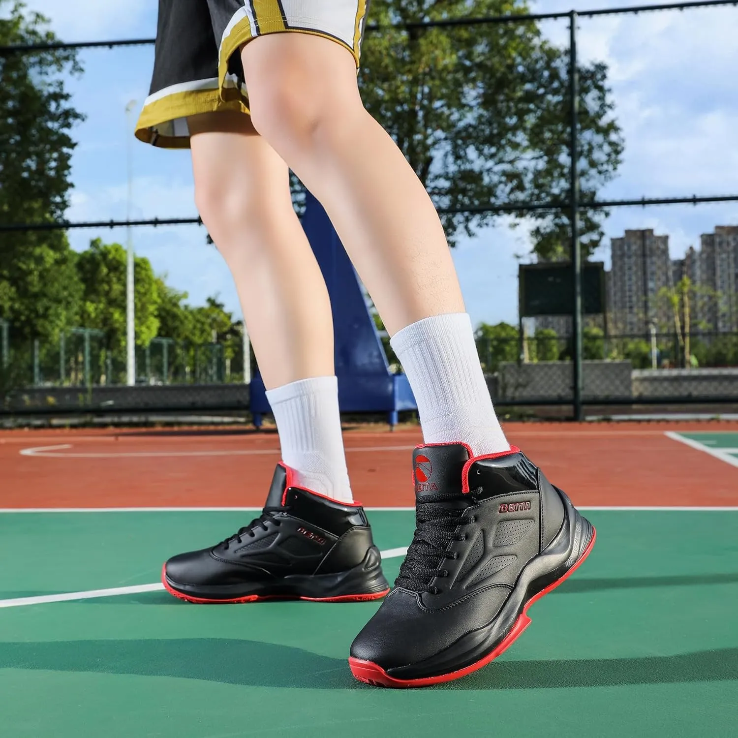 Beita High Upper Basketball Shoes for Men Sneakers Breathable Sports Shoes Anti Slip