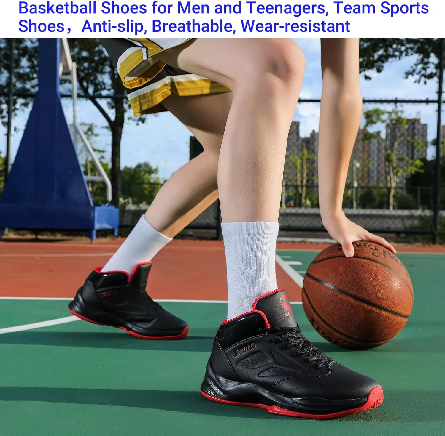 Beita High Upper Basketball Shoes for Men Sneakers Breathable Sports Shoes Anti Slip