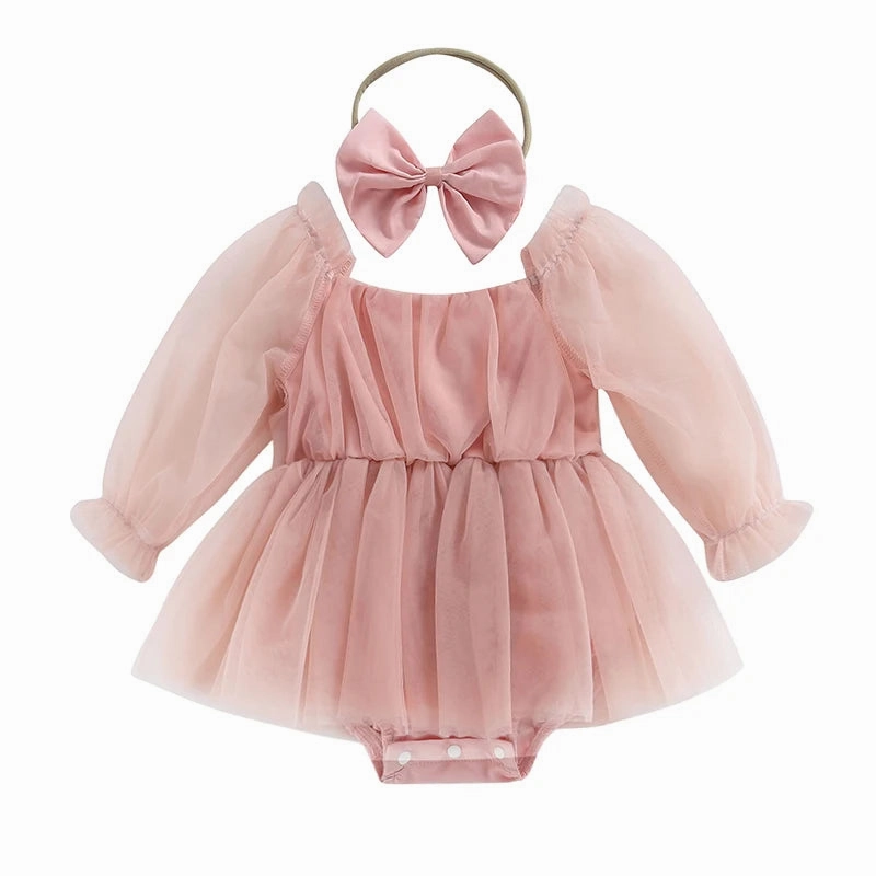 Bella Princess Baby Dress   Bow Headband - Pink