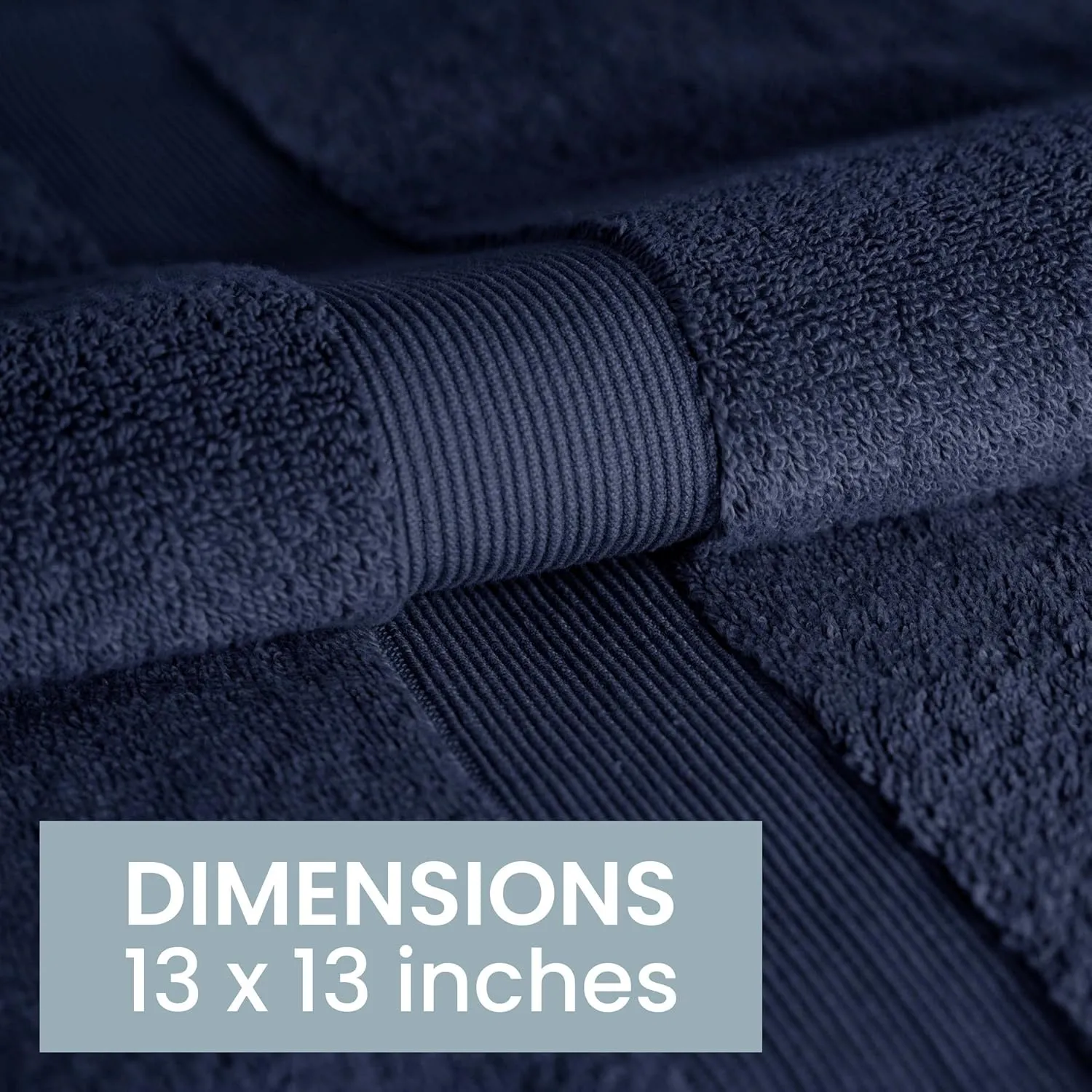 Bennett & Shea Home 12-Piece Luxury Washcloths, 100% Turkish Cotton Loops, Premium Towels for Bathroom, Highly Absorbent and Quick Dry Bath Towels, Extra Soft Towel Set, Night Sky