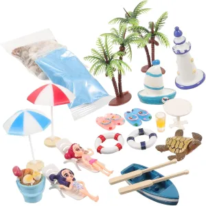 BESPORTBLE 1 Set Dollhouse Miniature Beach Scene Ornament Summer Micro Landscape Decoration for Mini Houses Material with Realistic Details for Coastal Decor and Creative Displays