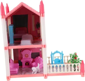 BESPORTBLE Dollhouse Kit 2-Rooms Terrace DIY Building Set Boys and Girls Playhouse Toy for Girls