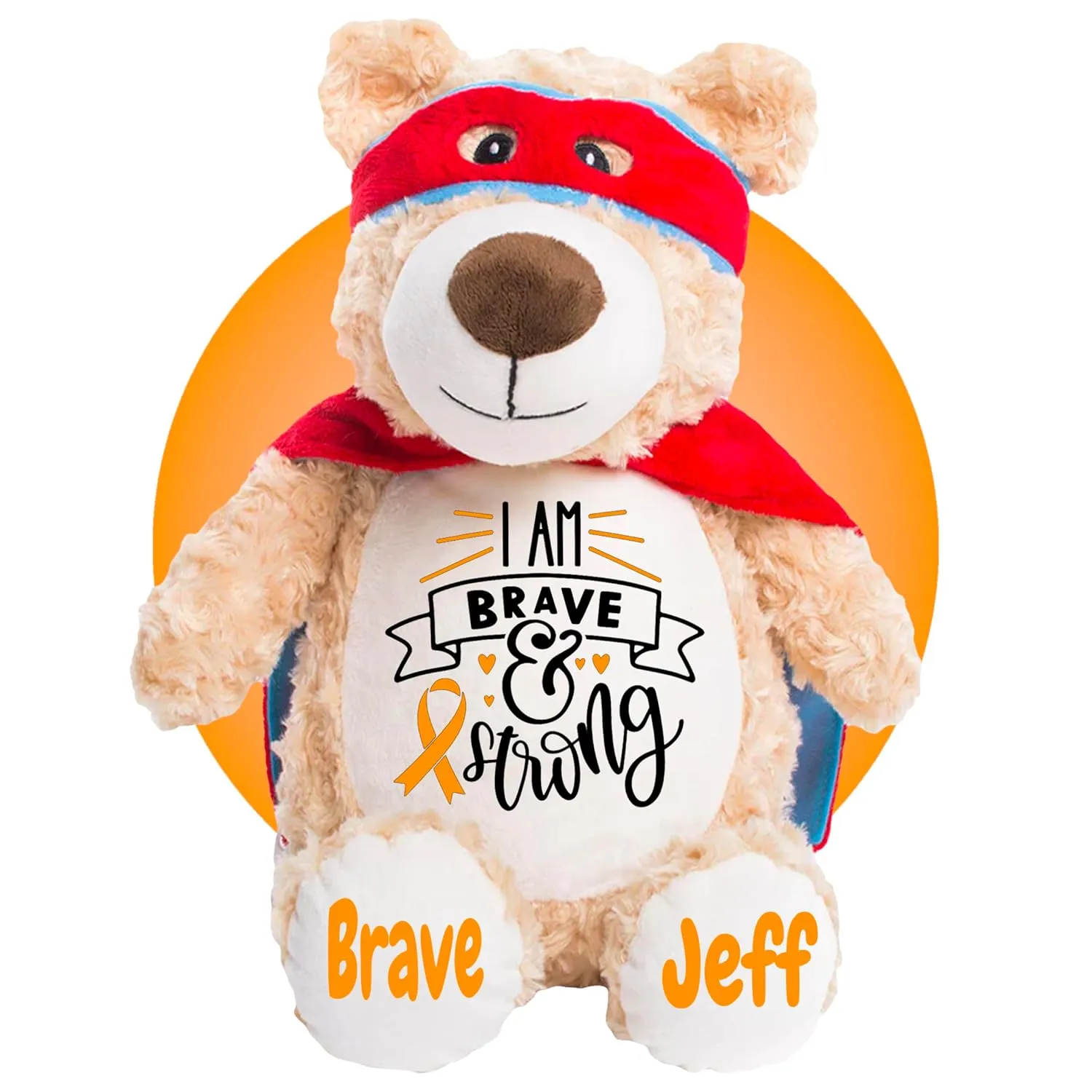 Best Gifts for Chemo Patients - Personalized 17" Teddy Bear - Choose Your Ribbon Color - Leukemia Gifts - Chemo Care Package - Cancer Care Package - Kids Cancer Gifts - Best Gifts for Cancer Patients