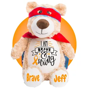 Best Gifts for Chemo Patients - Personalized 17" Teddy Bear - Choose Your Ribbon Color - Leukemia Gifts - Chemo Care Package - Cancer Care Package - Kids Cancer Gifts - Best Gifts for Cancer Patients