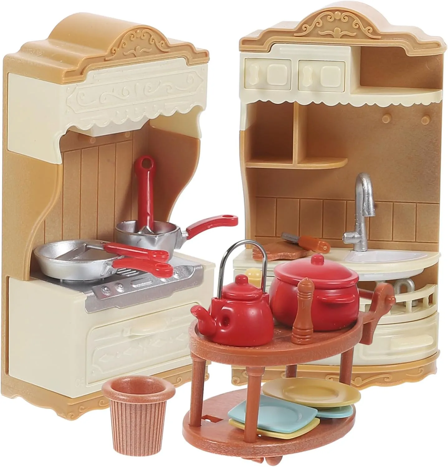 BESTonZON 1set Miniature Dollhouse Kitchen Cute Sink and Stove Model for Creative Play for Home Decor and Mini Landscaping Construction for Boys and Girls and Collectors