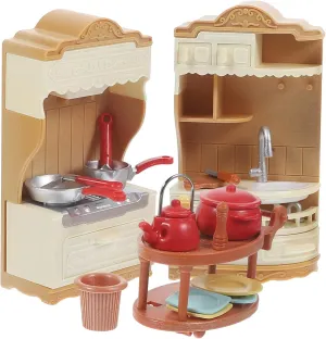 BESTonZON 1set Miniature Dollhouse Kitchen Cute Sink and Stove Model for Creative Play for Home Decor and Mini Landscaping Construction for Boys and Girls and Collectors