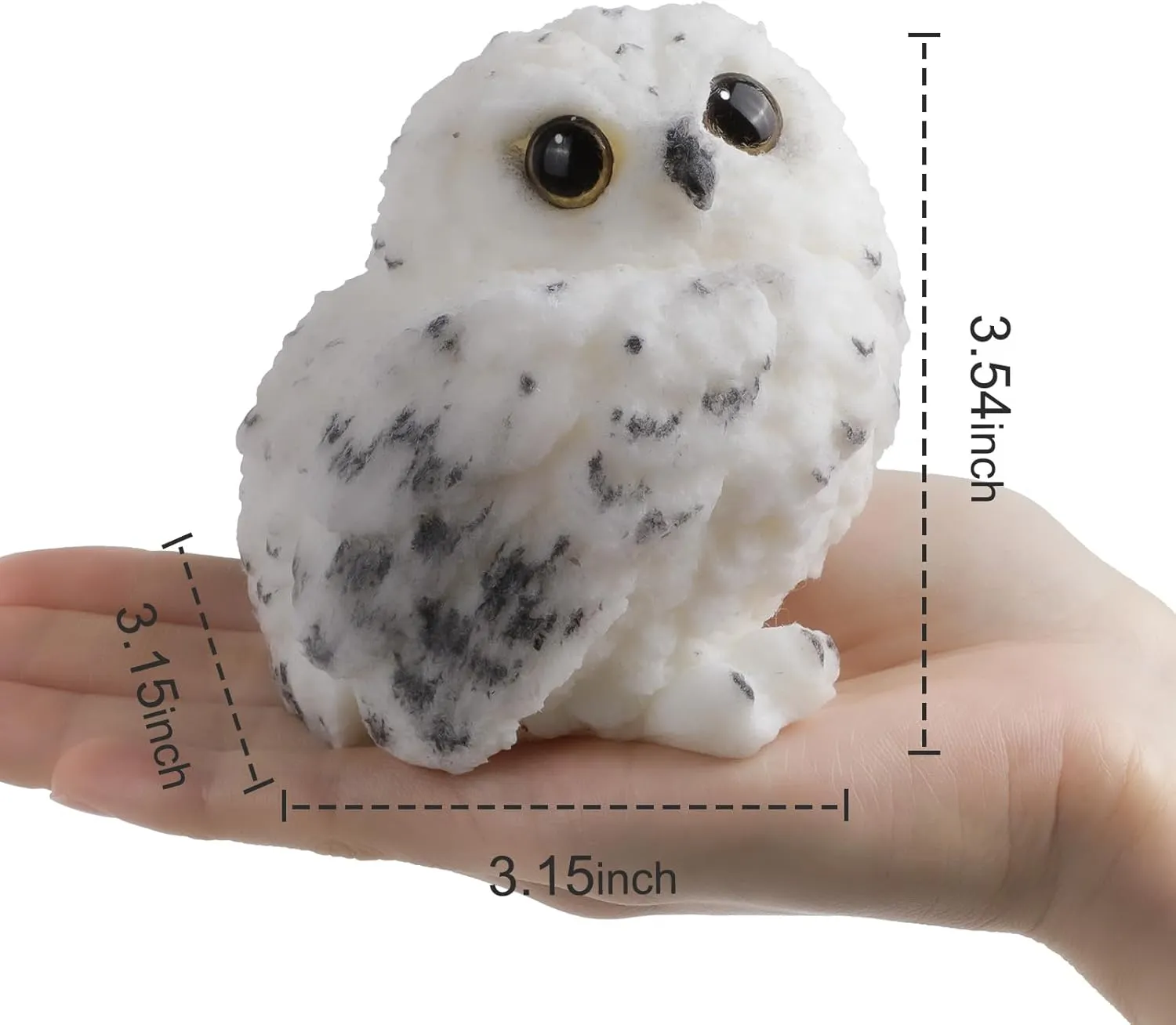 Big Owl Taba Squishy Kit - Handmade Silicone Animal Toys, Perfect for Owl Gifts for Women (White)
