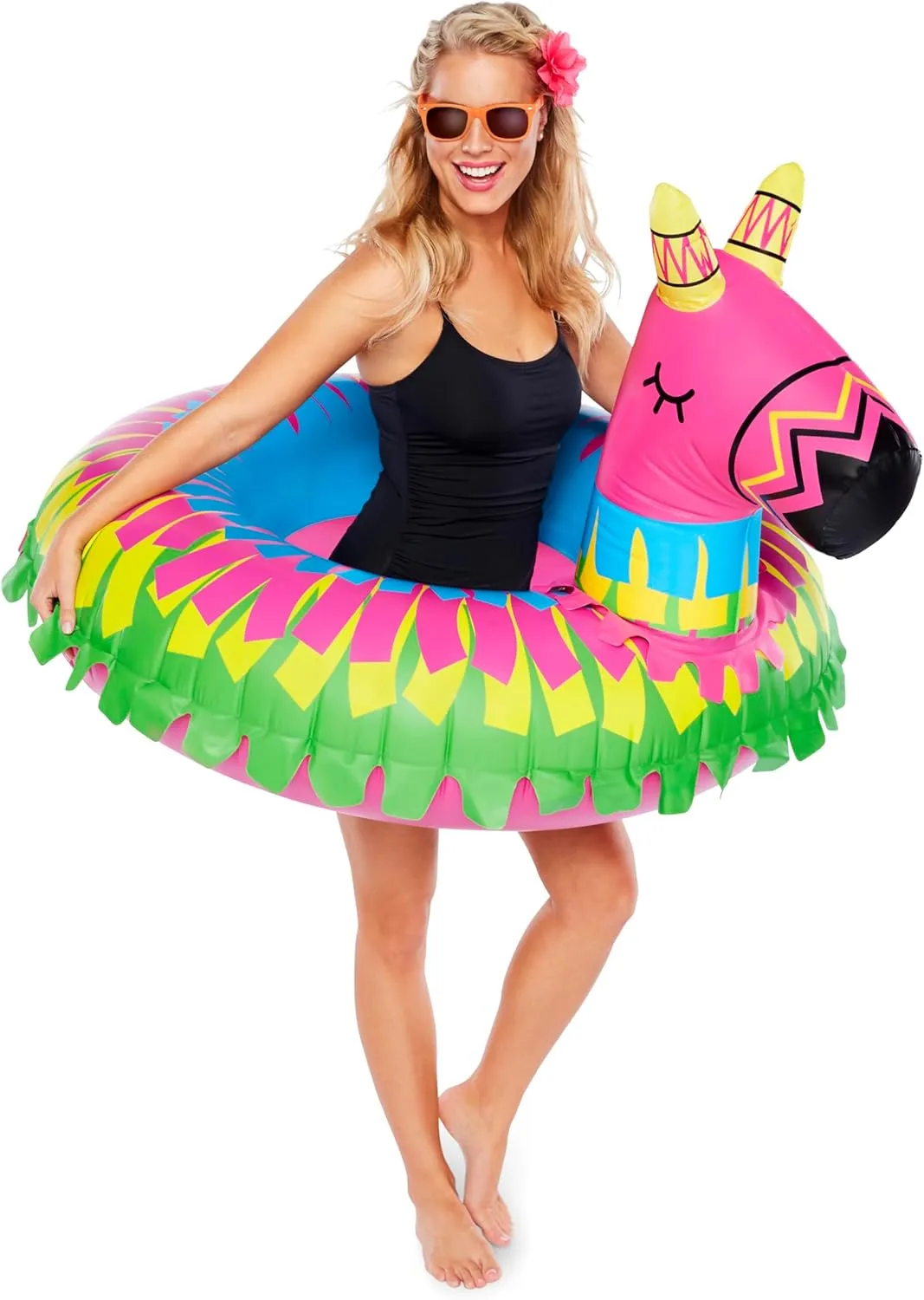 BigMouth Giant Animal Pool Float, Inflatable Floatie Tube, Blow Up Swim Ring, Outdoor Summer Pool Party Water Toy - Donkey Pinata
