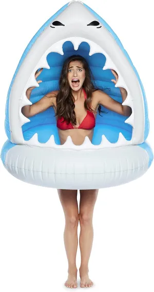 BigMouth Giant Animal Pool Float, Inflatable Floatie Tube, Blow Up Swim Ring, Outdoor Summer Pool Party Water Toy - Man-Eating Shark