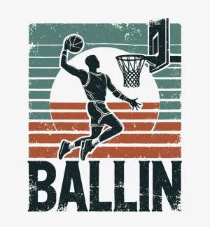 Bioworld Ballin Slam Dunk Adult Long Sleeve Hoodie