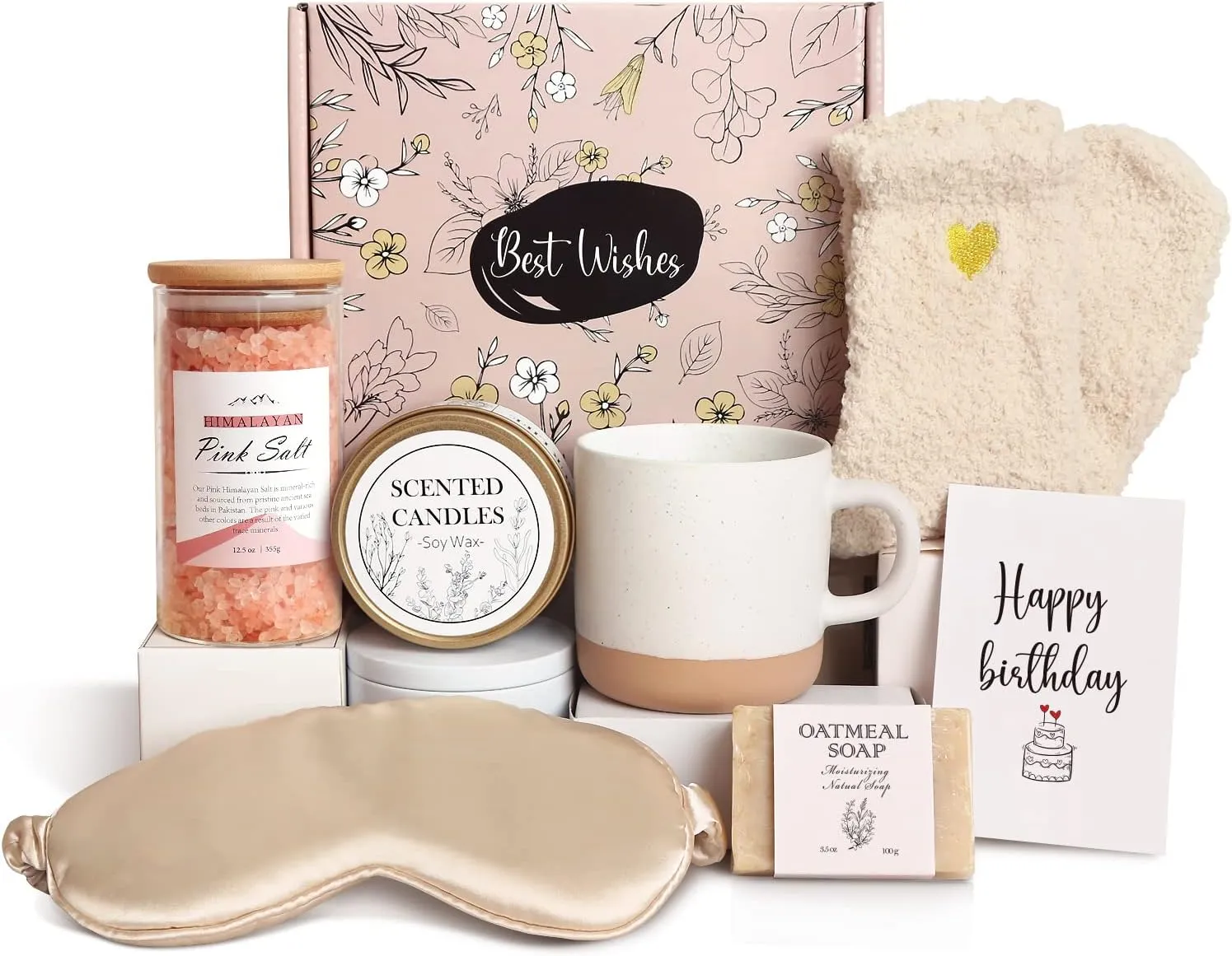Birthday Gifts for Women Mom her Sister Grandma, Happy Birthday Bday Ideas Unique Relaxation Basket Gift Box Presents Set for Female Best Friend Woman Bestie Ladies Aunt, for Women Who Have Everything