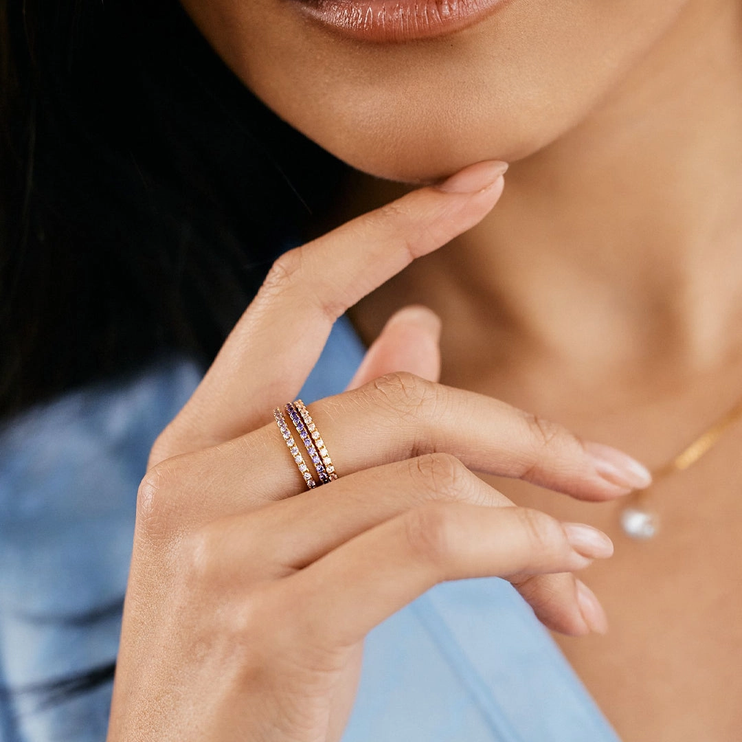 Birthstone Eternity Stacking Ring