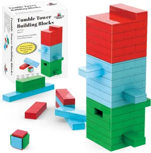 Block Stacking Game Building Block Set - 349 Pieces - Build Your Own Tumble Tower Block Stacking Board Game