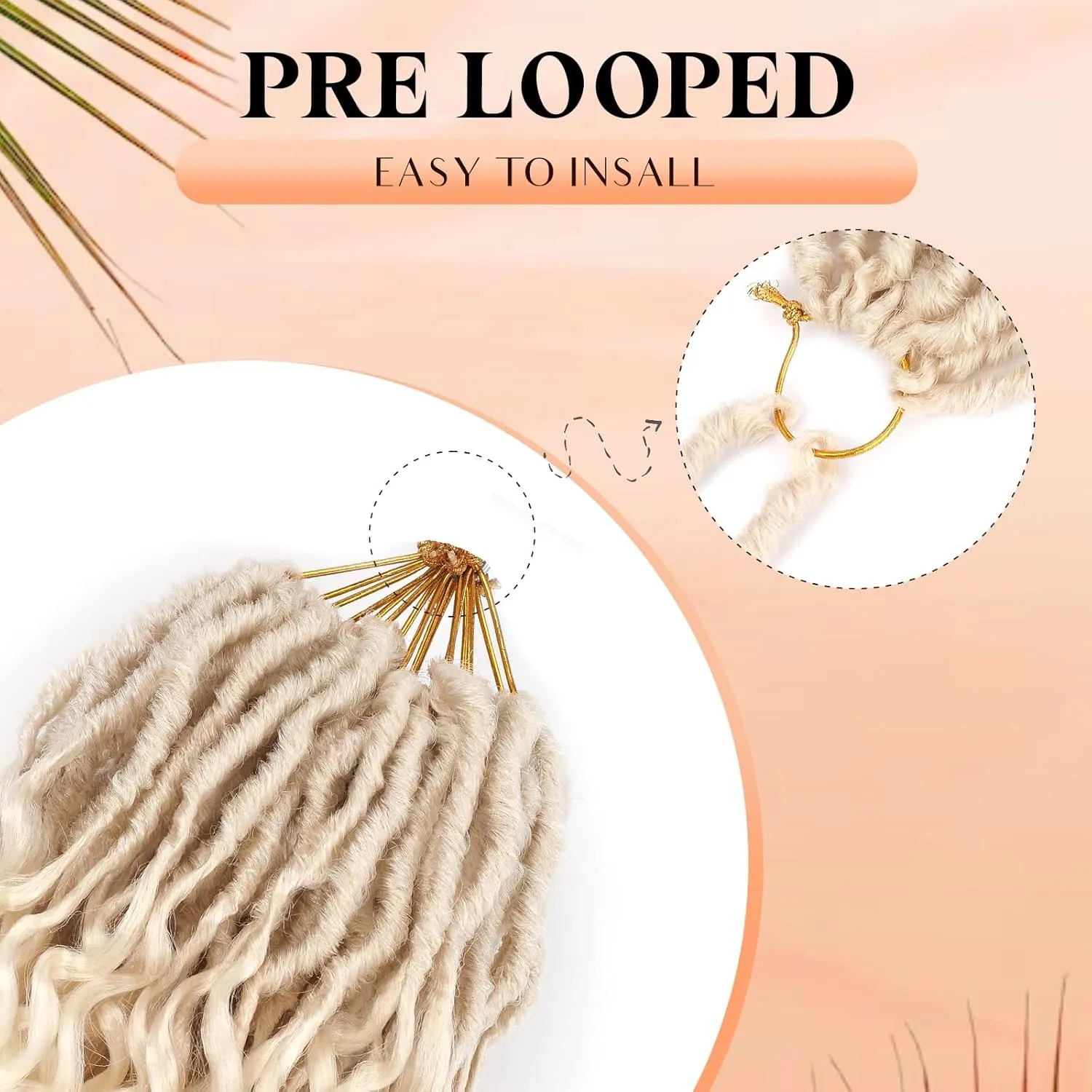 Blonde 613 Deep Faux Locs Crochet Hair With Curly Ends,8 Packs 18 Inch Pre-Looped New Goddess Locs Crochet Hair for Black Women|Prelooped Wavy Synthetic Crochet Braids|Lightweight(18",613#)