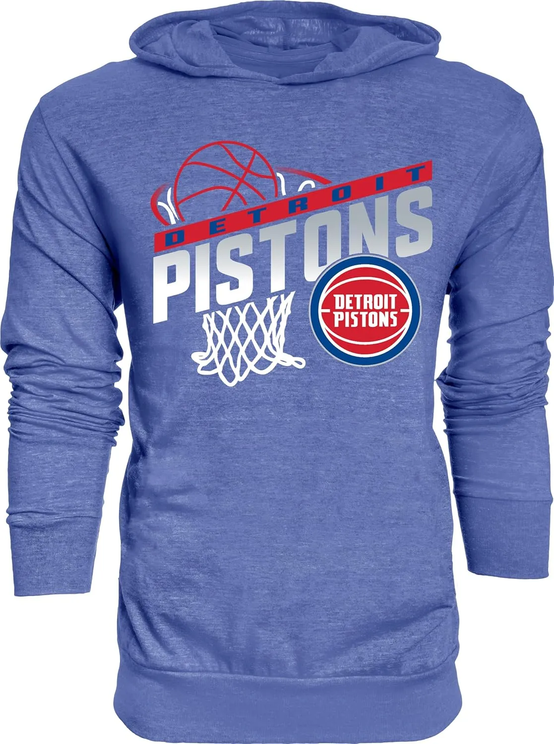 Blue 84 Unisex Kid's NBA Officially Licensed Youth Tri-Blend Hooded Long Sleeve T-Shirt Hoop Team Color