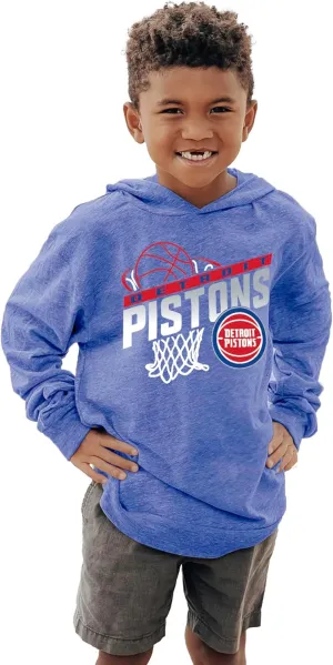 Blue 84 Unisex Kid's NBA Officially Licensed Youth Tri-Blend Hooded Long Sleeve T-Shirt Hoop Team Color