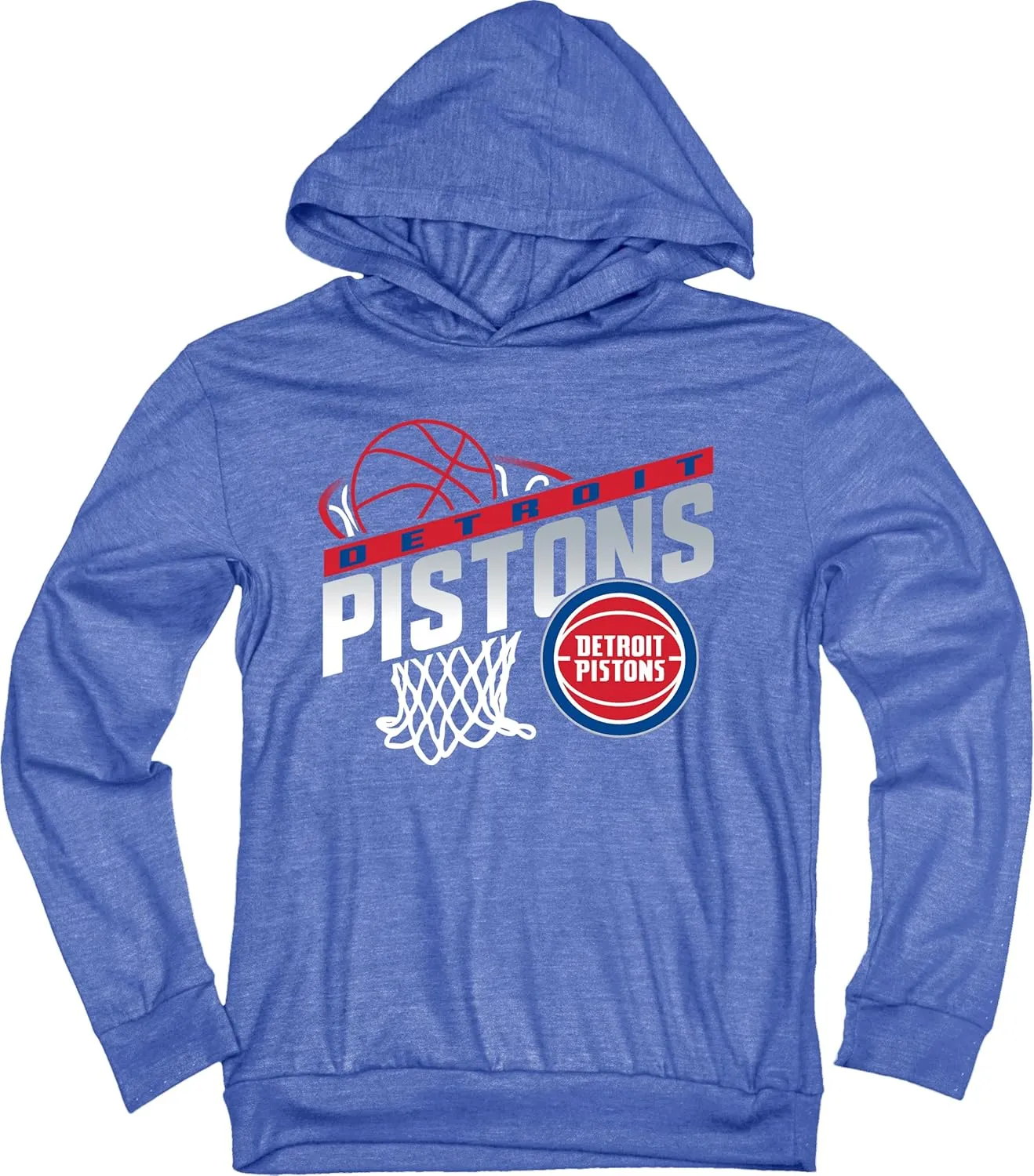 Blue 84 Unisex Kid's NBA Officially Licensed Youth Tri-Blend Hooded Long Sleeve T-Shirt Hoop Team Color