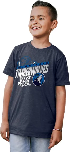 Blue 84 Unisex Kid's NBA Officially Licensed Youth Tri-Blend T-Shirt Hoop Team Color