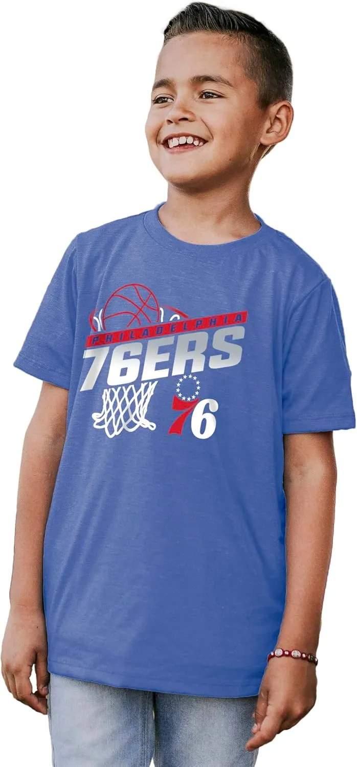Blue 84 Unisex Kid's NBA Officially Licensed Youth Tri-Blend T-Shirt Hoop Team Color