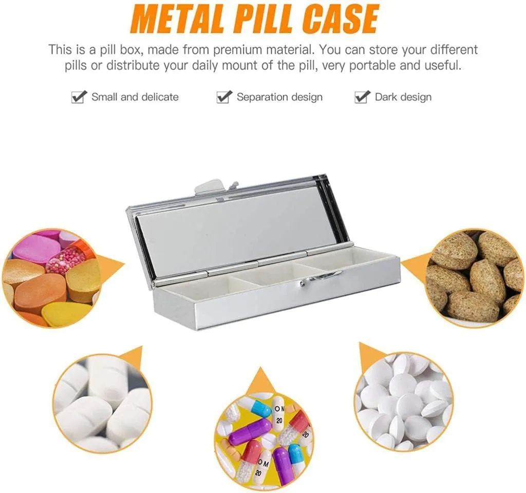 Blue Mandala Pill Box for Purse or Pocket Pill Case Decorative Boxes Gift Box Pill Organizer for Travel Pill Box