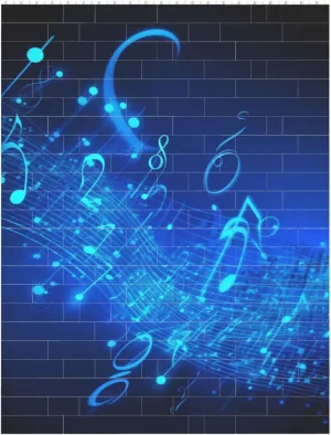 Blue Musical Notes Building Block Puzzle Personalized Building Bricks for Adults Square Shaped DIY Brick Block Puzzles Valentine's Day Gifts for Home Decor Brick Puzzle