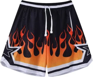 BOOMLEMON Men's Basketball Shorts Casual Workout Athletic Shorts Mesh Graphic Print Running Short Pants